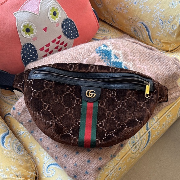 Gucci Handbags - Gucci GG Monogram Velvet Belt Bag